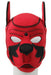 Cagoule Puppy Fox Néoprène Rouge-Noir