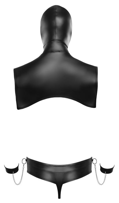 Cagoule String à menottes Teros Noir