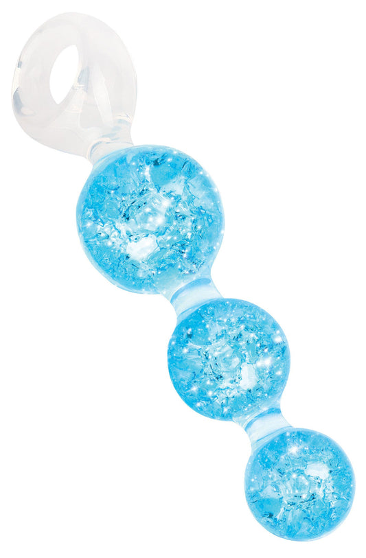 Chapelet anal Crystaltrio Bleu 14 x 4.5cm