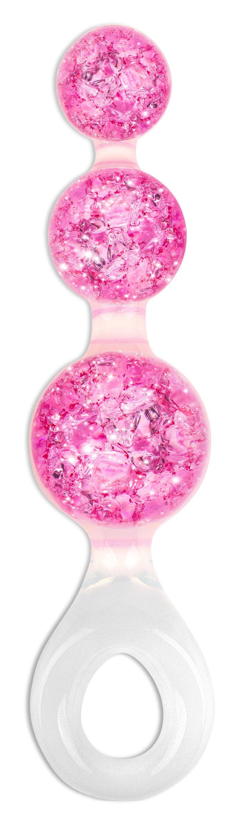 Chapelet anal Crystaltrio rose 14 x 4.5cm