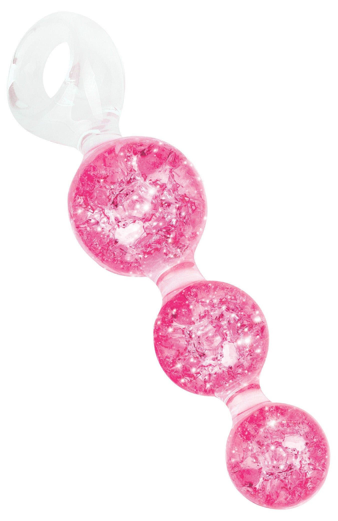 Chapelet anal Crystaltrio rose 14 x 4.5cm
