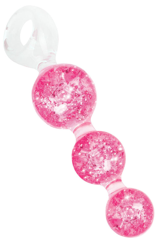Chapelet anal Crystaltrio rose 14 x 4.5cm