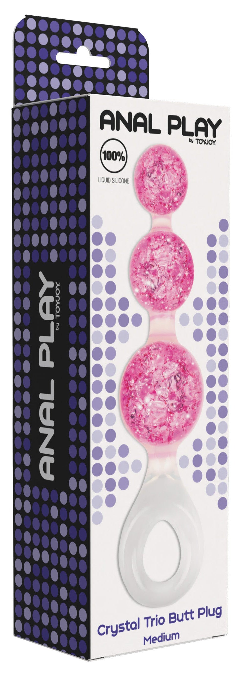 Chapelet anal Crystaltrio rose 14 x 4.5cm