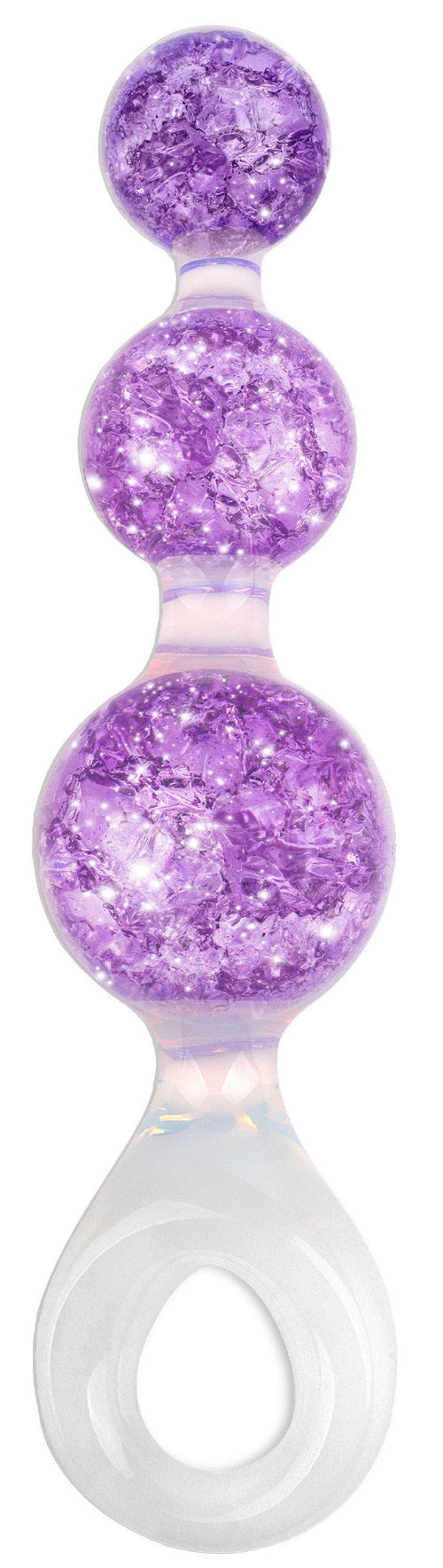 Chapelet anal Crystaltrio Violet 14 x 4.5cm