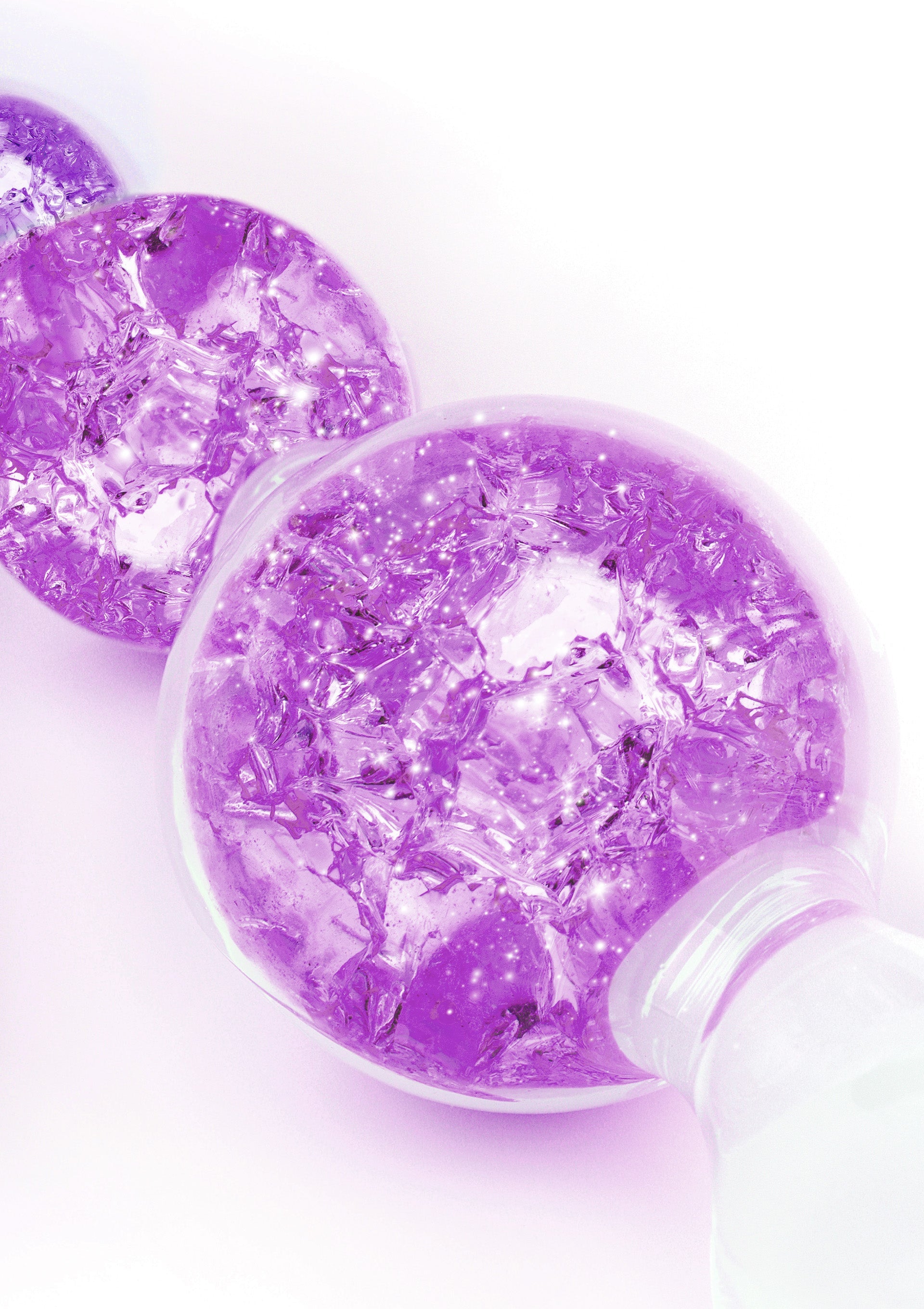 Chapelet anal Crystaltrio Violet 14 x 4.5cm