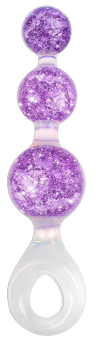 Chapelet anal Crystaltrio Violet 14 x 4.5cm
