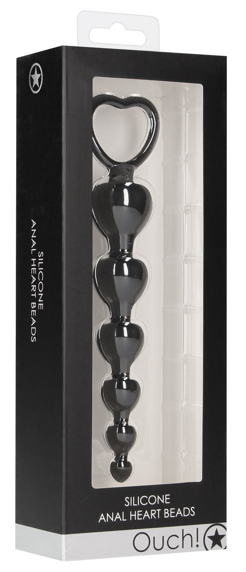 Chapelet silicone Anal Heart 15 x 3.2cm