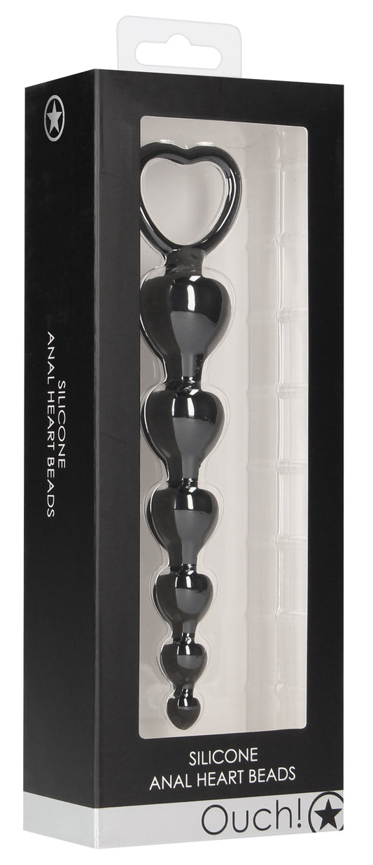 Chapelet silicone Anal Heart 15 x 3.2cm