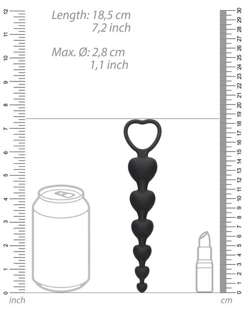 Chapelet silicone Anal Heart 15 x 3.2cm