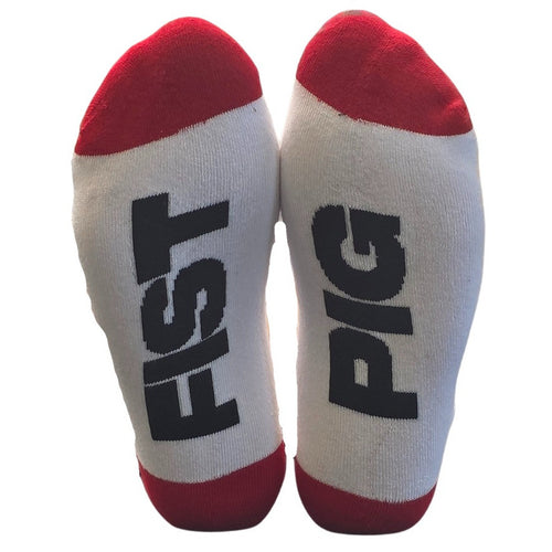 Chaussettes Fist Pig Blanc-Rouge