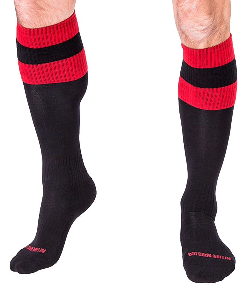 Chaussettes FOOTBALL SOCKS Noir-Rouge