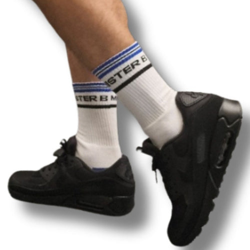 Chaussettes Fuck Me Blanc-Bleu