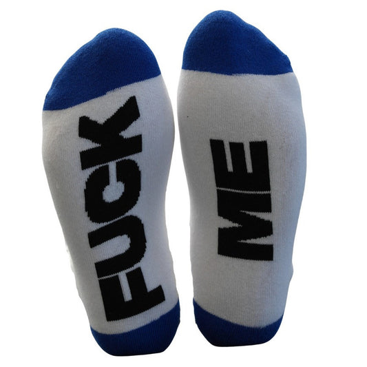 Chaussettes Fuck Me Blanc-Bleu