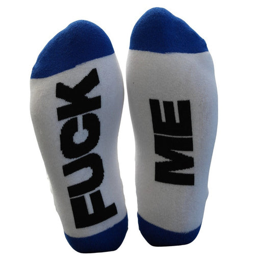 Chaussettes Fuck Me Blanc-Bleu