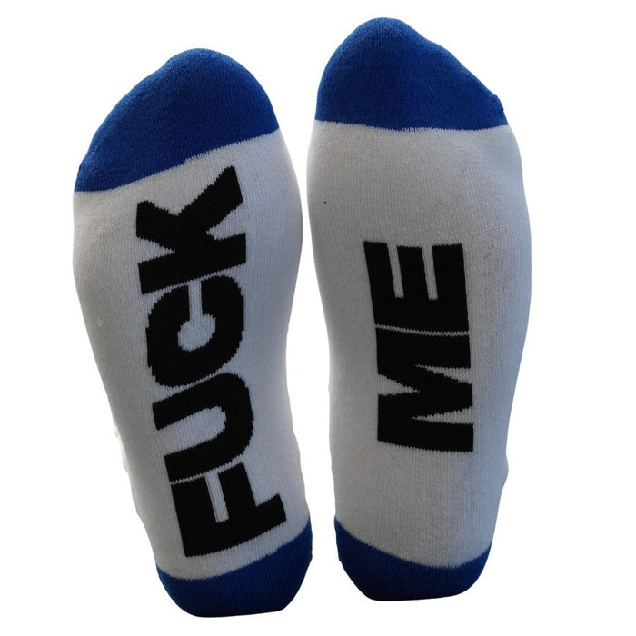 Chaussettes Fuck Me Blanc-Bleu