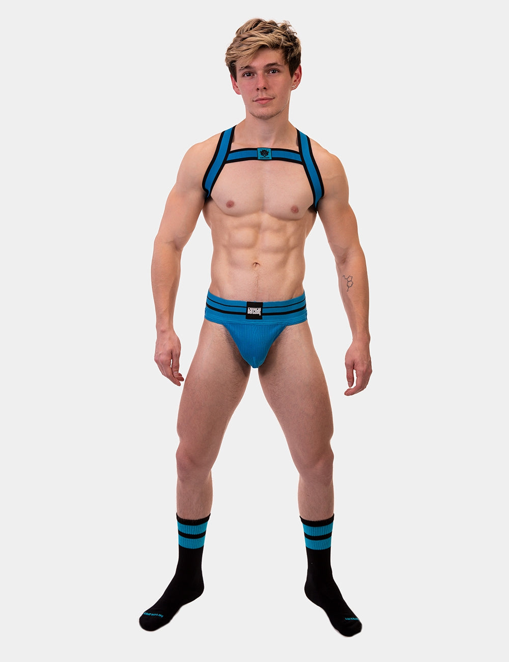 Chaussettes Gym Socks Noir-Bleu fluo