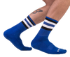 Chaussettes Half Fetish Stripes Bleu Noir Blanc