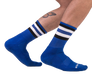 Chaussettes Half Fetish Stripes Bleu Noir Blanc