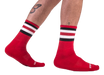Chaussettes Half Socks Stripes Rouge Noir Blanc