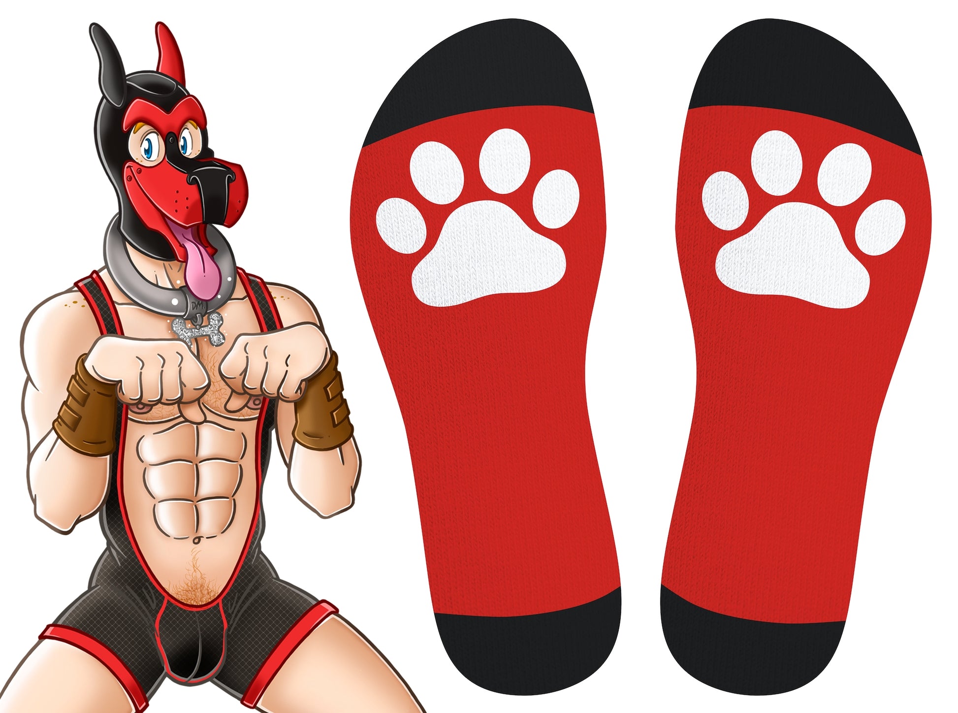 Chaussettes hautes Big Good Boy Rouges