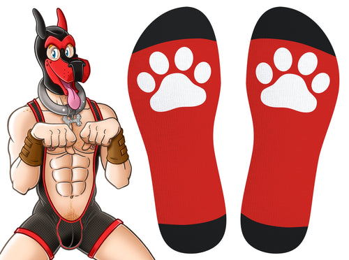 Chaussettes hautes Big Good Boy Rouges