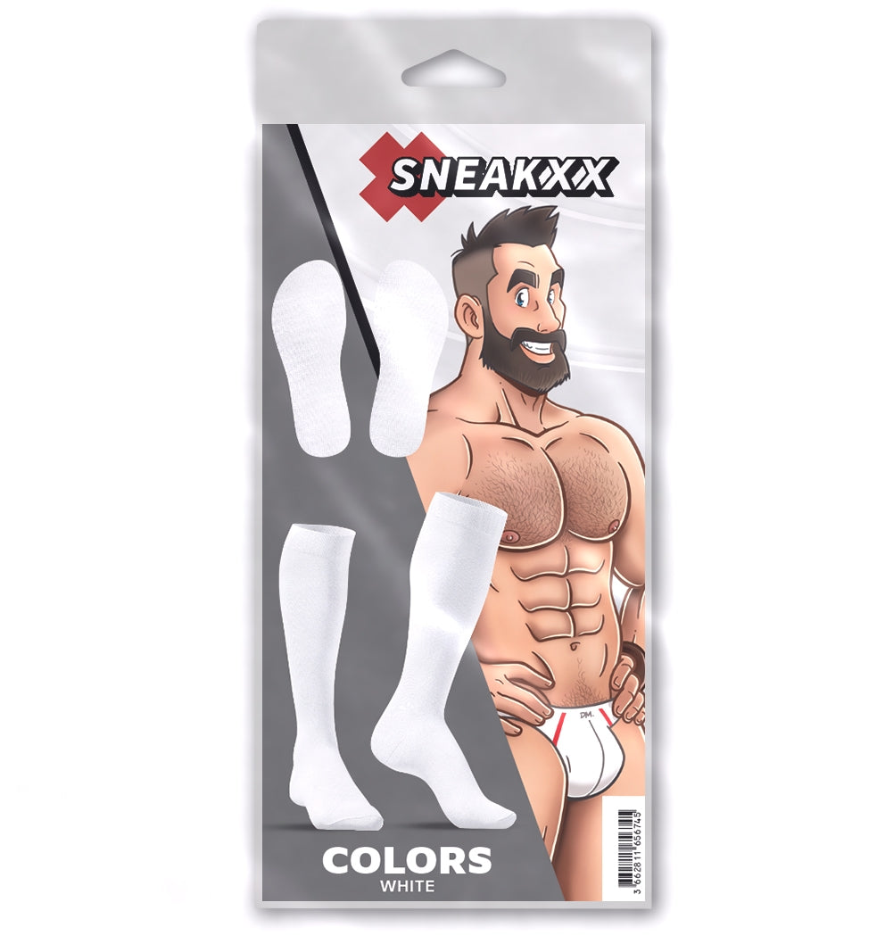 Chaussettes Hautes COLORS SneakXX Blanches