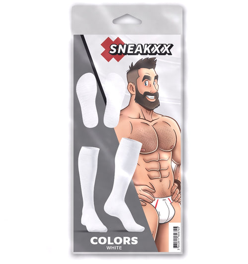 Chaussettes Hautes COLORS SneakXX Blanches