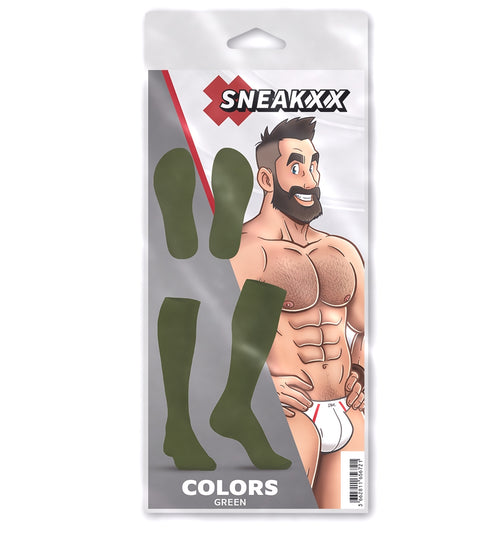 Chaussettes Hautes COLORS SneakXX Vert Kaki