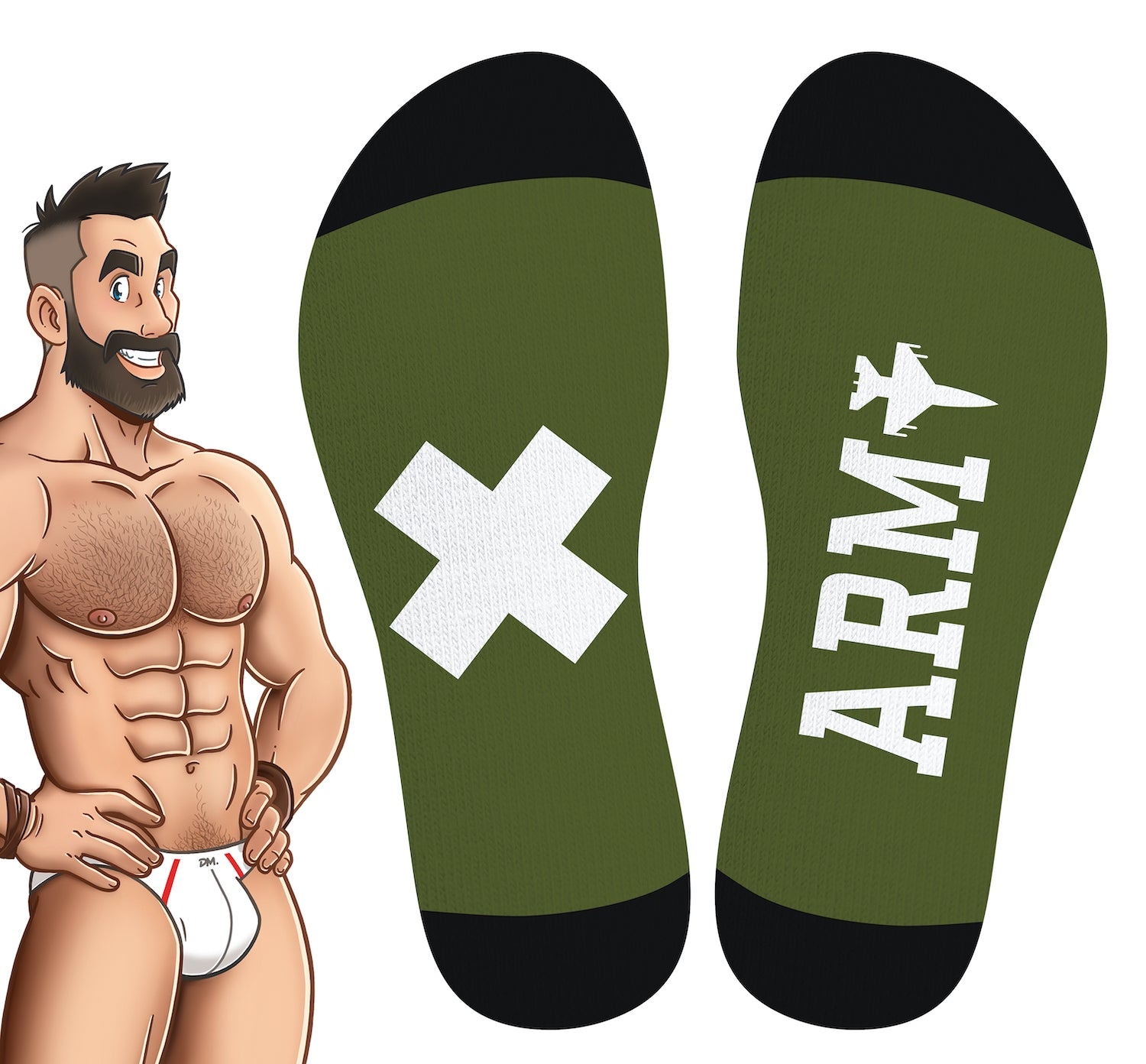 Chaussettes Hautes Hanky Army SneakXX Vertes