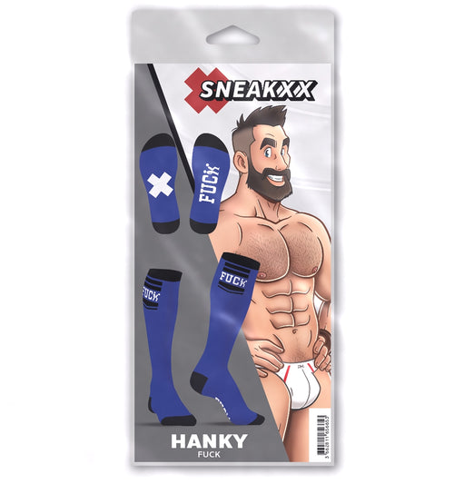 Chaussettes Hautes HANKY FUCK SneakXX Bleues
