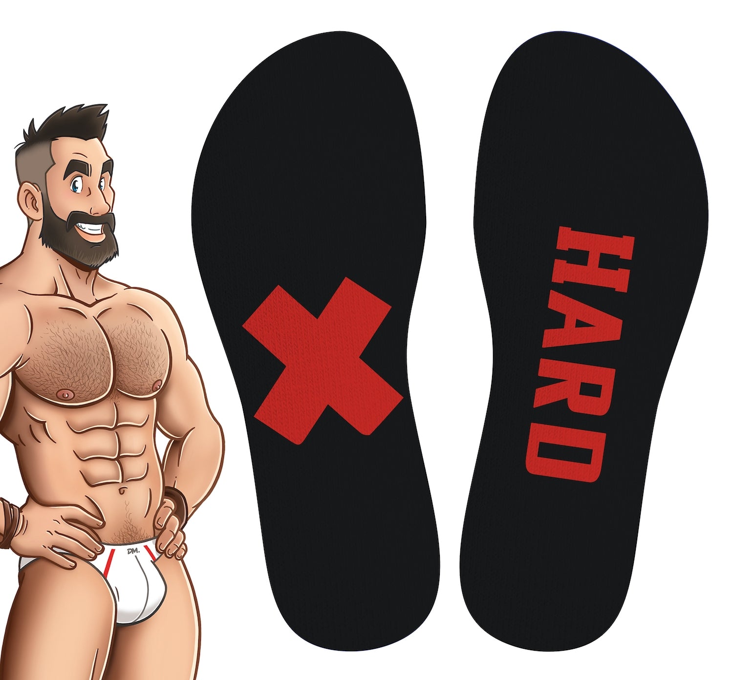 Chaussettes hautes Hard SneakXX Noir-Rouge