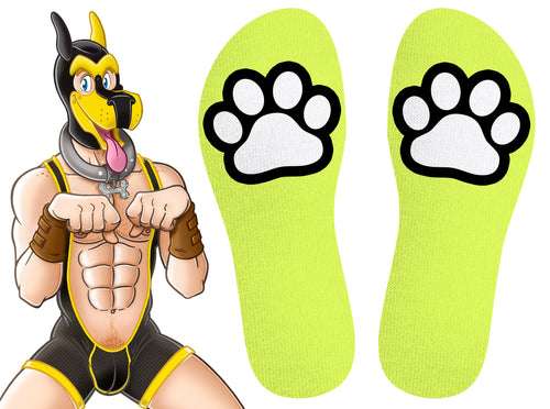Chaussettes Paw Kinky Puppy Jaunes Fluo