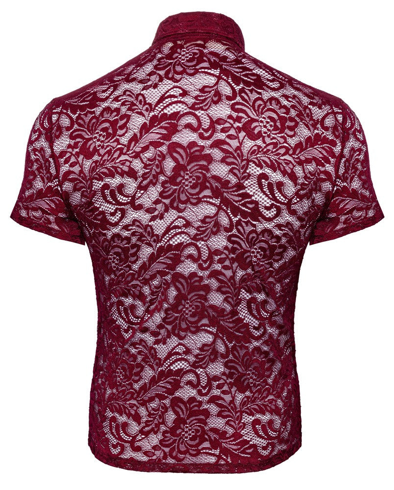Chemise en dentelle Kalispa Bordeaux