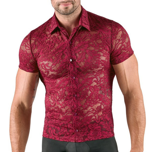 Chemise en dentelle Kalispa Bordeaux