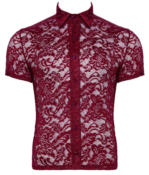 Chemise en dentelle Kalispa Bordeaux