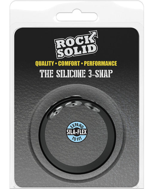 Cockring ajustable en silicone The Silicone 3 Snap Noir