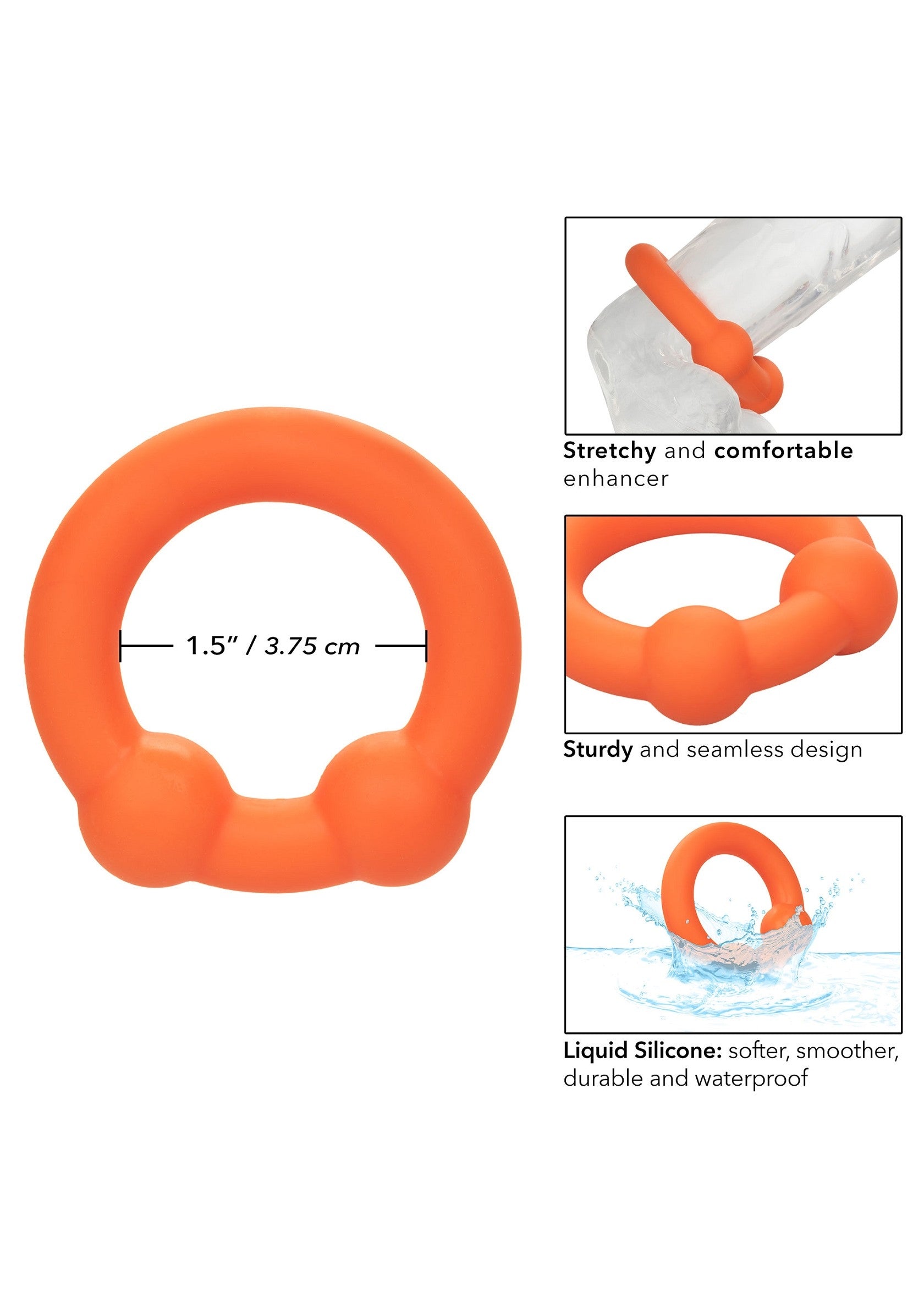 Cockring Alpha Dual Ball 37mm Orange