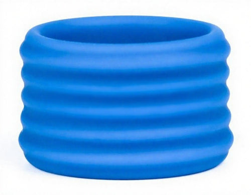 Cockring Deep Rib Grip 35 mm Bleu