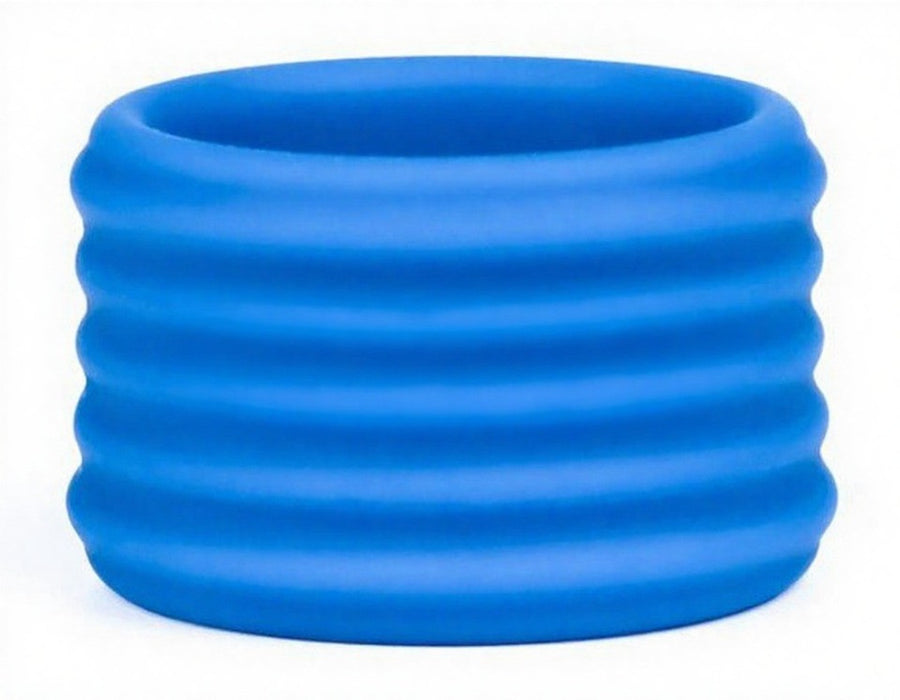 Cockring Deep Rib Grip 35 mm Bleu
