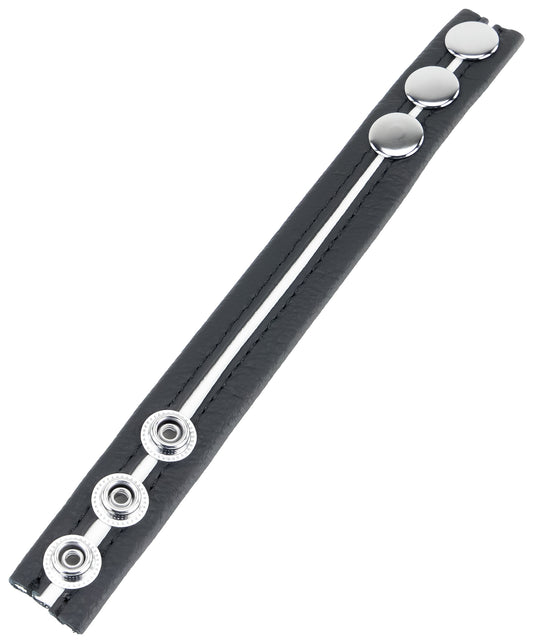 Cockring en cuir 3 Pressions Noir-Blanc