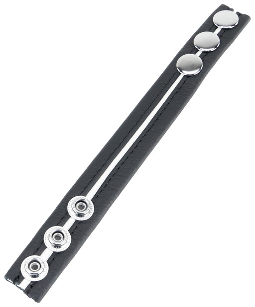 Cockring en cuir 3 Pressions Noir-Blanc