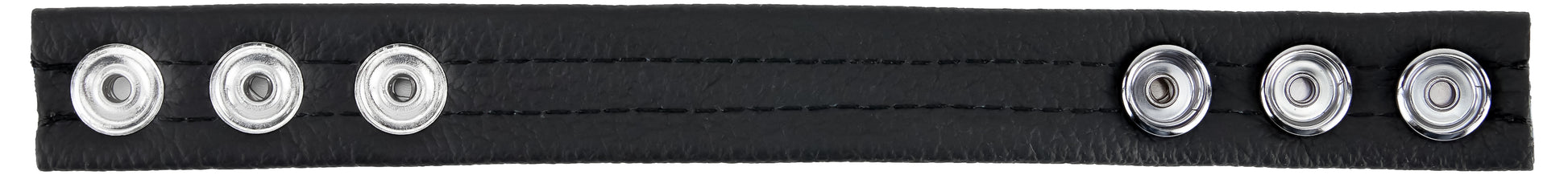 Cockring en cuir 3 Pressions Noir-Bleu