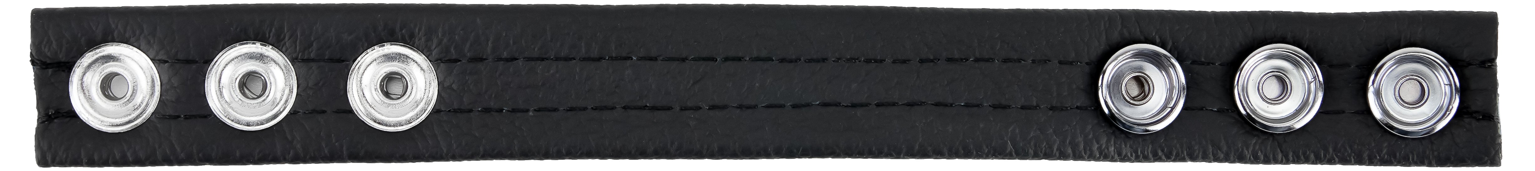 Cockring en cuir 3 Pressions Noir-Bleu