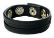 Cockring en cuir 3 pressions Noir