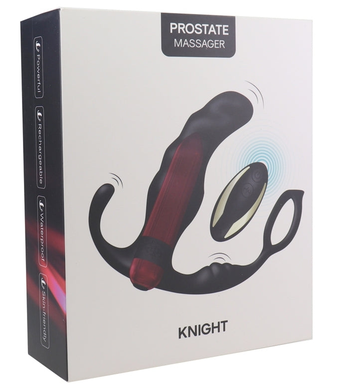 Cockring et plug vibrant Knight 10 x 3.5cm