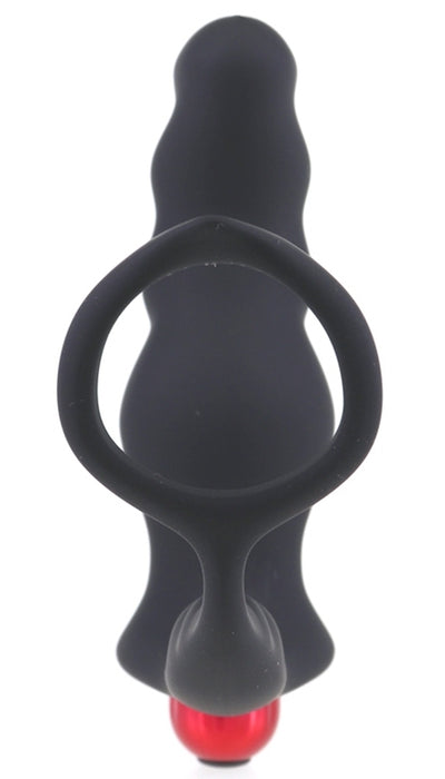 Cockring et plug vibrant Knight 10 x 3.5cm