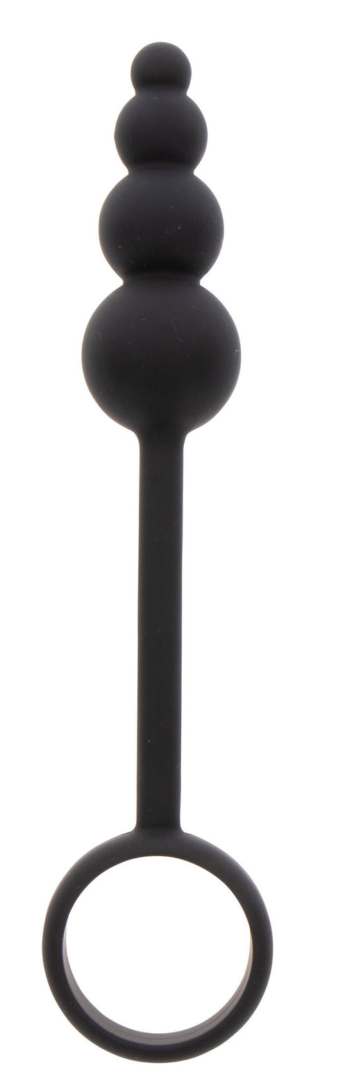 Cockring Plug anal Beads Ring 8.5 x 3.5 cm Noir