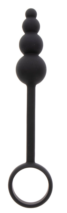 Cockring Plug anal Beads Ring 8.5 x 3.5 cm Noir