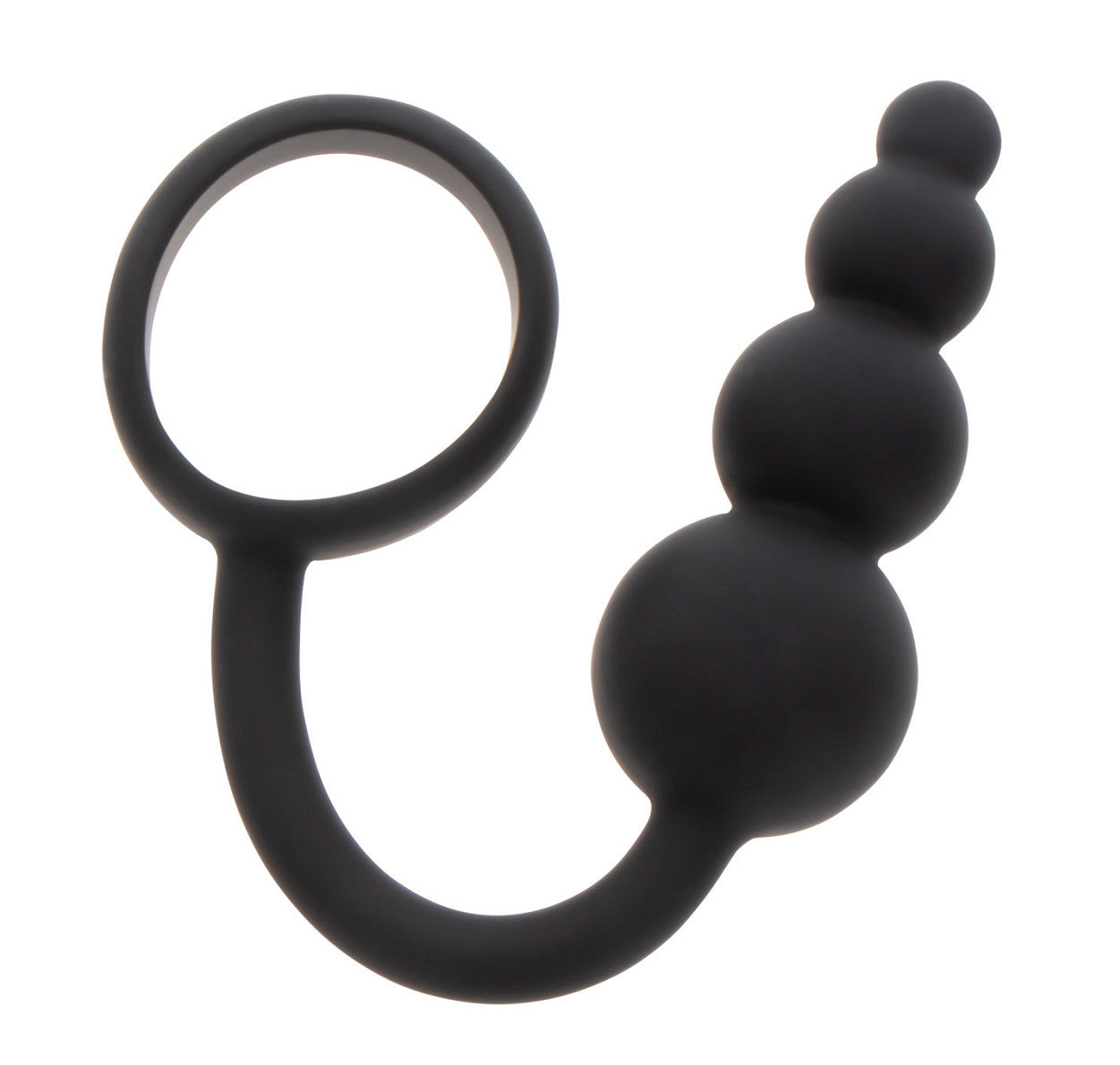Cockring Plug anal Beads Ring 8.5 x 3.5 cm Noir
