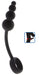 Cockring Plug anal Beads Ring 8.5 x 3.5 cm Noir